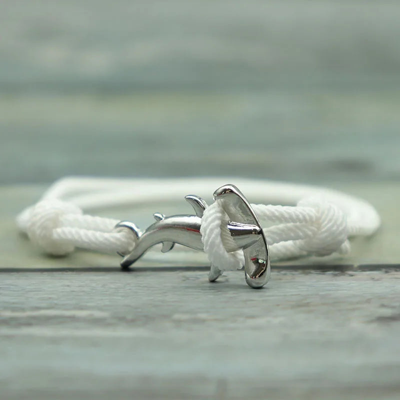 Charm Bracelet Men Women Double Layer Adjustable Ocean Shark Braslet Camping Jewelry Male Beach Accessories Gift For Him Pulsera