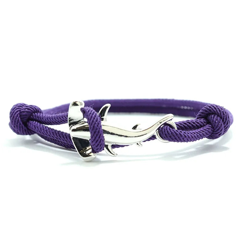 Charm Bracelet Men Women Double Layer Adjustable Ocean Shark Braslet Camping Jewelry Male Beach Accessories Gift For Him Pulsera