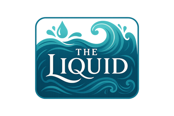 hãy tạo cho tôi 1 logo shop tên là the liquid.Hãy làm nó thiên về hướng biển cả và có đường viền trắng.hãy xoá nền