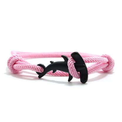 Charm Bracelet Men Women Double Layer Adjustable Ocean Shark Braslet Camping Jewelry Male Beach Accessories Gift For Him Pulsera
