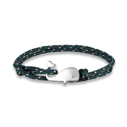 MKENDN Navy style Camping Parachute cord Whale Tail Anchor Bracelet Men Women 550 Paracord Jewelry Wrap Metal Hooks