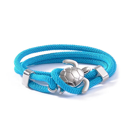 Cute Silver Color Sea Turtle Rope Bracelets For Women Men Wristband Jewelry High Quality Milan Line Pure Hand Knitting Bracelet